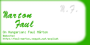 marton faul business card