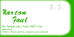 marton faul business card
